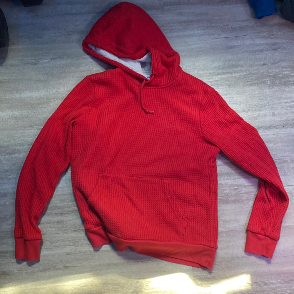 This is a red “Old Navy” hoodie.